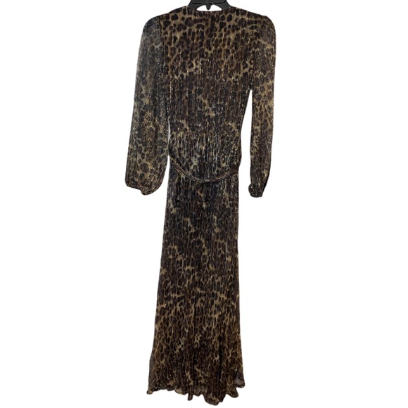 Bardot Womens Leopard Pleat Dress Size US2 Party Maxi Dress - Picture 3 of 9